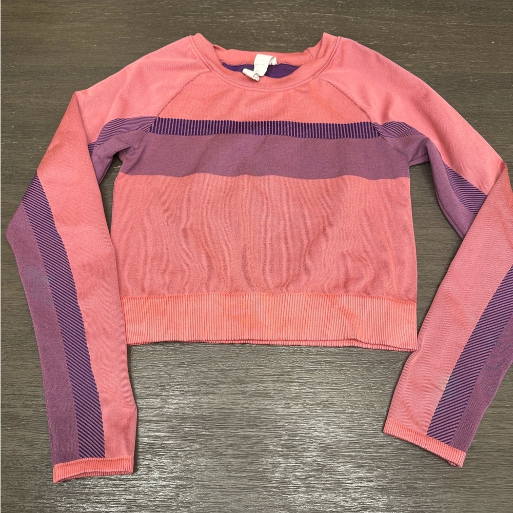 Fabletics Youth Girls Multicolor Athletic Long Sleeve Top